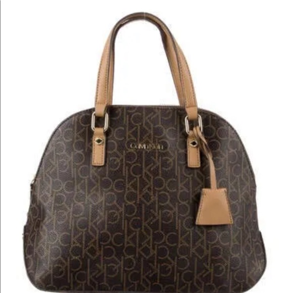 Brown Calvin Klein Satchel Purse - Picture 1 of 8